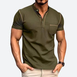 Men's Slim Summer Henley T-Shirt | Casual, Short Sleeve