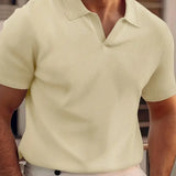 Men’s Casual Summer Polo | Ribbed, Short Sleeve