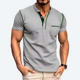Men's Slim Summer Henley T-Shirt | Casual, Short Sleeve