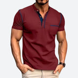 Men's Slim Summer Henley T-Shirt | Casual, Short Sleeve