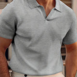 Men’s Casual Summer Polo | Ribbed, Short Sleeve