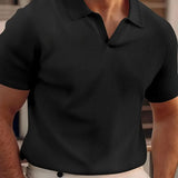 Men’s Casual Summer Polo | Ribbed, Short Sleeve