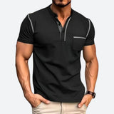 Men's Slim Summer Henley T-Shirt | Casual, Short Sleeve