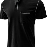 Men's Slim Summer Henley T-Shirt | Casual, Short Sleeve