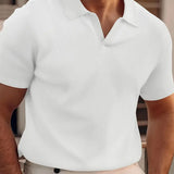 Men’s Casual Summer Polo | Ribbed, Short Sleeve
