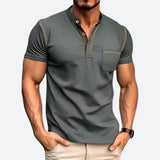 Men's Slim Summer Henley T-Shirt | Casual, Short Sleeve
