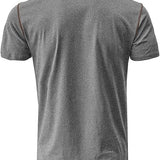 Men's Slim Summer Henley T-Shirt | Casual, Short Sleeve