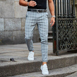 Men's Casual Plaid Trousers | Slim Fit, Cropped Hem