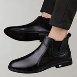 Men’s Formal Slip-On Boots | Textured, Ankle Height