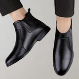 Men’s Formal Slip-On Boots | Textured, Ankle Height