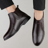 Men’s Formal Slip-On Boots | Textured, Ankle Height