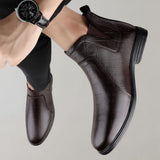 Men’s Formal Slip-On Boots | Textured, Ankle Height