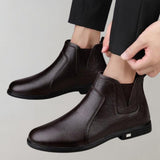 Men’s Formal Slip-On Boots | Textured, Ankle Height