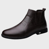 Men’s Formal Slip-On Boots | Textured, Ankle Height