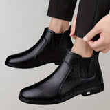Men’s Formal Slip-On Boots | Textured, Ankle Height
