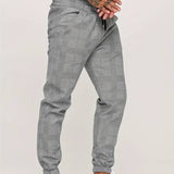 Men's Plaid Joggers | Tapered, Drawstring Fit