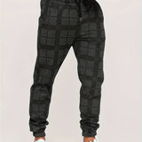 Men's Plaid Joggers | Tapered, Drawstring Fit