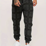 Men's Plaid Joggers | Tapered, Drawstring Fit