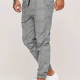 Men's Plaid Joggers | Tapered, Drawstring Fit