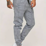 Men's Plaid Joggers | Tapered, Drawstring Fit