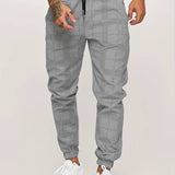 Men's Plaid Joggers | Tapered, Drawstring Fit