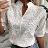 Women’s Summer Blouse | Embroidered, Short Sleeve