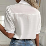 Women’s Summer Blouse | Embroidered, Short Sleeve
