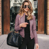 Women's Lightweight Moto Jacket | Faux Leather, Slim Fit
