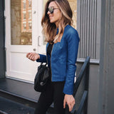 Women's Lightweight Moto Jacket | Faux Leather, Slim Fit