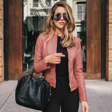 Women's Lightweight Moto Jacket | Faux Leather, Slim Fit