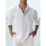 Men's Casual Summer Shirt | Henley, Long Sleeve