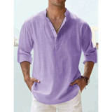 Men's Casual Summer Shirt | Henley, Long Sleeve