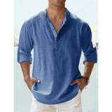 Men's Casual Summer Shirt | Henley, Long Sleeve