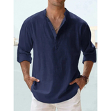 Men's Casual Summer Shirt | Henley, Long Sleeve