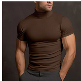 Men’s Tight Fit T-Shirt | Turtleneck, Short Sleeve