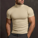 Men’s Tight Fit T-Shirt | Turtleneck, Short Sleeve