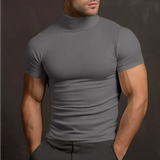 Men’s Tight Fit T-Shirt | Turtleneck, Short Sleeve