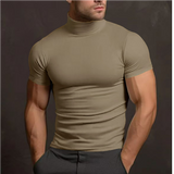 Men’s Tight Fit T-Shirt | Turtleneck, Short Sleeve