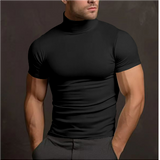 Men’s Tight Fit T-Shirt | Turtleneck, Short Sleeve