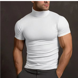 Men’s Tight Fit T-Shirt | Turtleneck, Short Sleeve