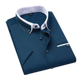Men’s Designer Summer Shirt | Contrast Collar, Short Sleeve