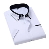 Men’s Designer Summer Shirt | Contrast Collar, Short Sleeve