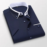 Men’s Designer Summer Shirt | Contrast Collar, Short Sleeve