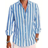 Men's Summer Striped Shirt | Checked, Long Sleeve