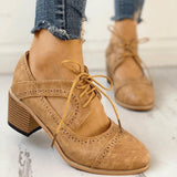 Women's Vintage Summer Oxford Heels | Lace-Up, Closed Toe