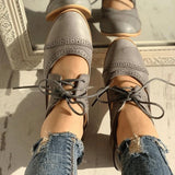 Women's Vintage Summer Oxford Heels | Lace-Up, Closed Toe