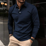 Men's Classic Long Sleeve Polo Shirt | Slim Fit, Casual