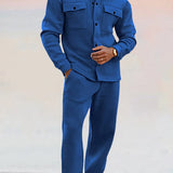 Men's Casual Two Piece Set | Relaxed, Shirt & Joggers