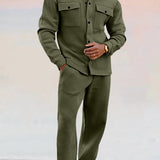 Men's Casual Two Piece Set | Relaxed, Shirt & Joggers
