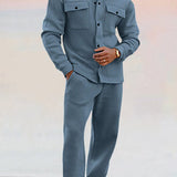 Men's Casual Two Piece Set | Relaxed, Shirt & Joggers